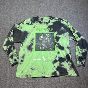 Beetlejuice Tie Die Long Sleeve Shirt Men Large Distressed Punk Grunge Green